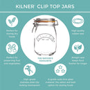 Kilner 1 Litre Square Glass Clip Top Preservation Storage Jar - ONE CLICK SUPPLIES