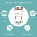 Kilner Round Glass Screw Top Lid Preservation Storage Jar, 1 L