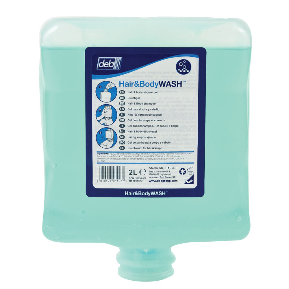 Deb Estesol Hair and Body Wash 2 Litre Cartridge {HAB2LT} - ONE CLICK SUPPLIES