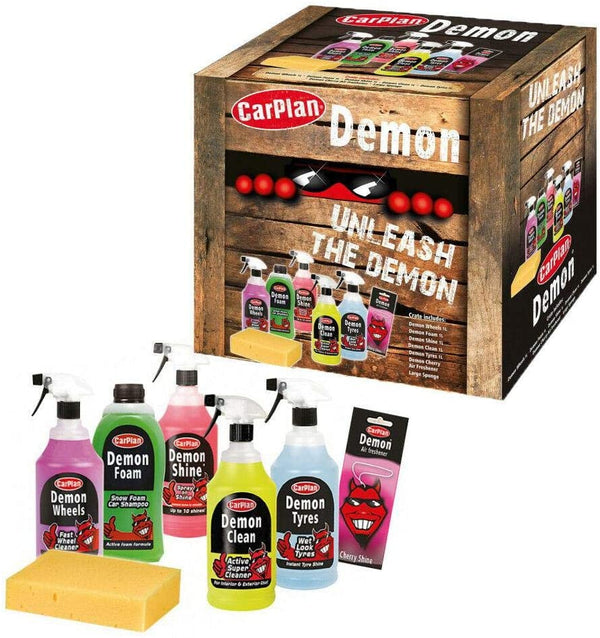 Demon 7pc Car Care Gift Pack - Includes Demon Shine, Wheels, Foam, Tyres & More - ONE CLICK SUPPLIES