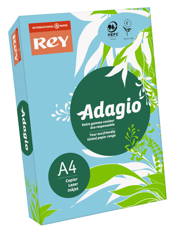 Rey Adagio Paper A4 80gsm Bright Blue (Ream 500) RYADA080X421 - ONE CLICK SUPPLIES
