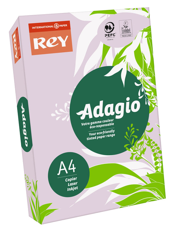 Rey Adagio Paper A4 80gsm Lilac (Ream 500) RYADA080X426 - ONE CLICK SUPPLIES
