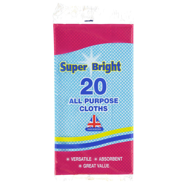 Super Bright All Purpose Cloths 20 Pack - ONE CLICK SUPPLIES