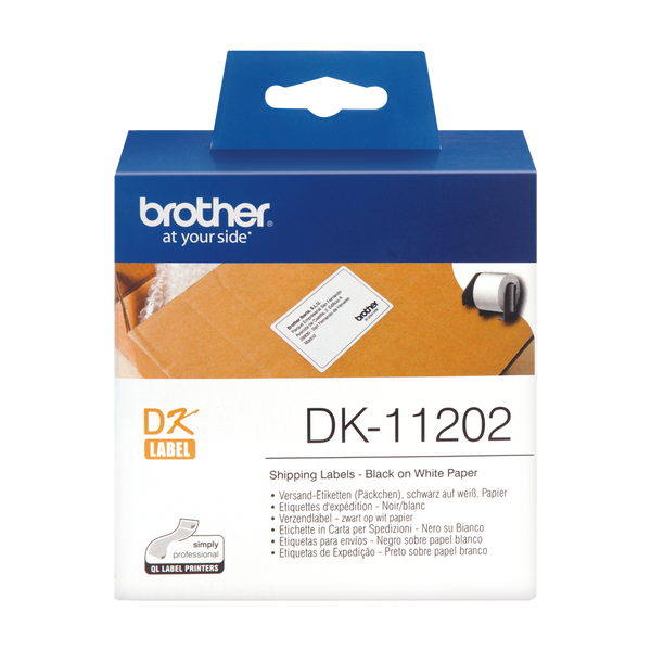 Brother Black On White Shipping Label Roll 62mm x 100mm 300 labels - DK11202 - ONE CLICK SUPPLIES