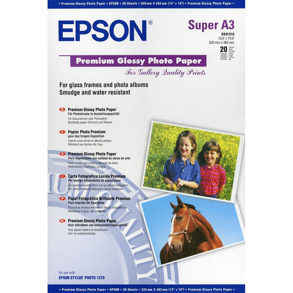 Epson A3 Plus Glossy Photo Paper 20 Sheets - C13S041316 - ONE CLICK SUPPLIES