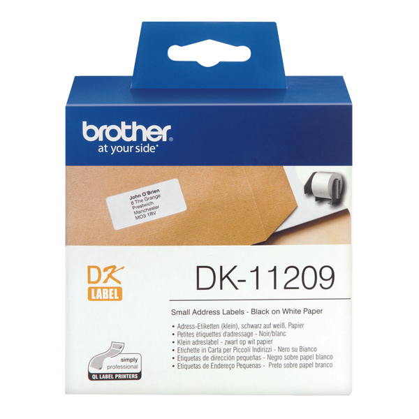 Brother Small Address Label Roll 62mm x 29mm 800 labels - DK11209 - ONE CLICK SUPPLIES