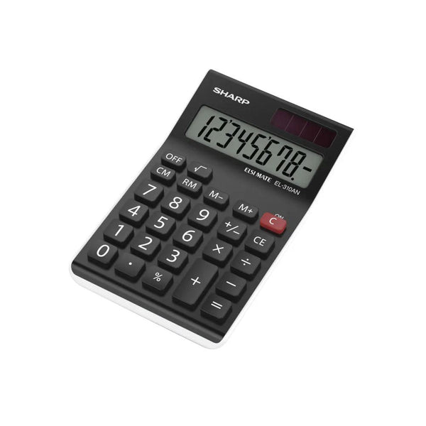 Sharp EL310ANWH 8 Digit Desktop Calculator Black SH-EL310ANWH - ONE CLICK SUPPLIES