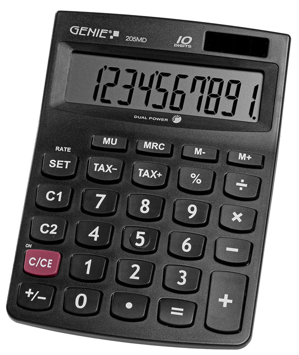 ValueX 205MD 10 Digit Desktop Calculator Black - 12030G - ONE CLICK SUPPLIES
