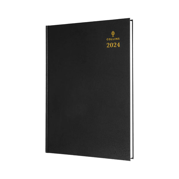 Collins Early Edition A4 Day To Page 2024 Diary Black 44E.99-24 818085 - ONE CLICK SUPPLIES