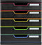 Exacompta Modulo A4 5 Drawer Black/Harlequin/Black 301914D - ONE CLICK SUPPLIES