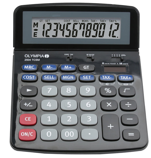 Olympia 2504 12 Digit Desk Calculator Black 40184 - ONE CLICK SUPPLIES