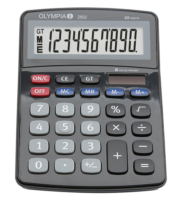Olympia 2502 10 Digit Desk Calculator Black 40182 - ONE CLICK SUPPLIES
