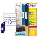 Avery Laser Filing Label Ring Binder 100x30mm 18 Per A4 Sheet White (Pack 450 Labels) L7172-25 - ONE CLICK SUPPLIES