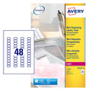 Avery Laser Mini Label 22x127mm 48 Per A4 Sheet Clear (Pack 1200 Labels) L7553-25 - ONE CLICK SUPPLIES