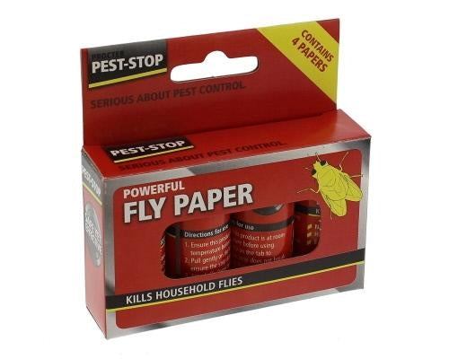 Pest-Stop Yellow Fly Papers {4 Strip Pack} - ONE CLICK SUPPLIES