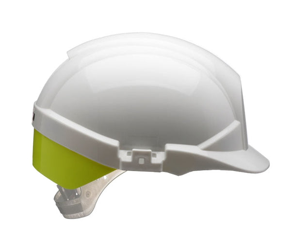 Reflex Safety Helmet White C/W Rear Yellow Flash - ONE CLICK SUPPLIES