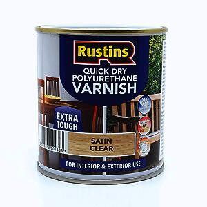 Rustins Quick Drying Poly Varnish Satin Clear 250Ml