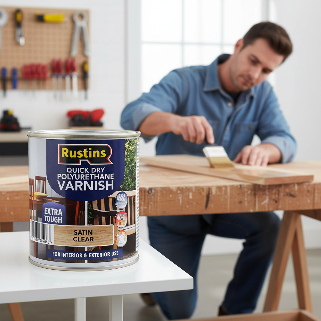 Rustins Quick Drying Poly Varnish Satin Clear 250Ml