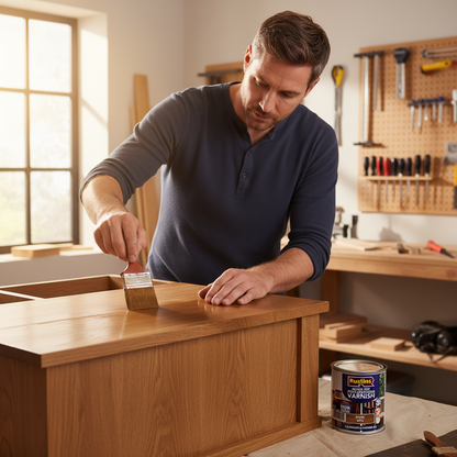Rustins Quick Drying Poly Varnish Satin Oak 500Ml