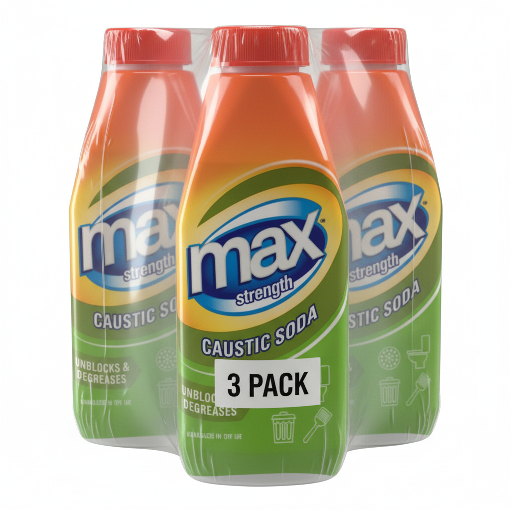 Max Strength Caustic Soda 500g – Premium Grade Caustic Soda Pearl Granules, Powerful Sink Unblocker & Degreaser