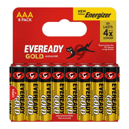 Eveready AAA Alkaline Gold | 4 x Extra Life | 8 Pack