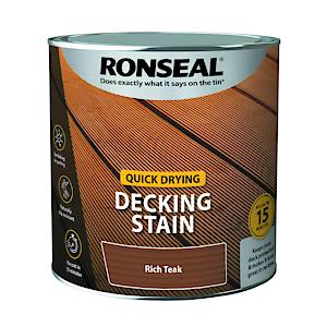 Ronseal Quick Drying Decking Stain Rich Teak 2.5L