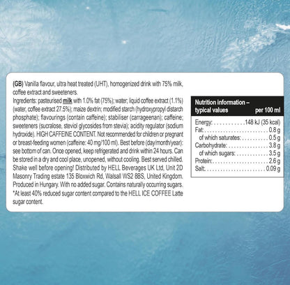 Hell Ice Coffee Slim Vanilla 24 x 250ml