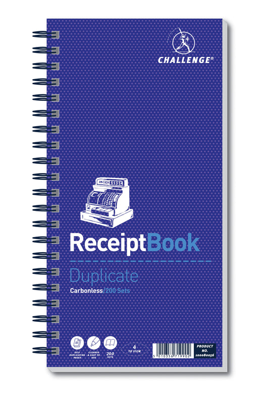 Challenge Duplicate Receipt Book 200 Sets 280x141mm 100080056