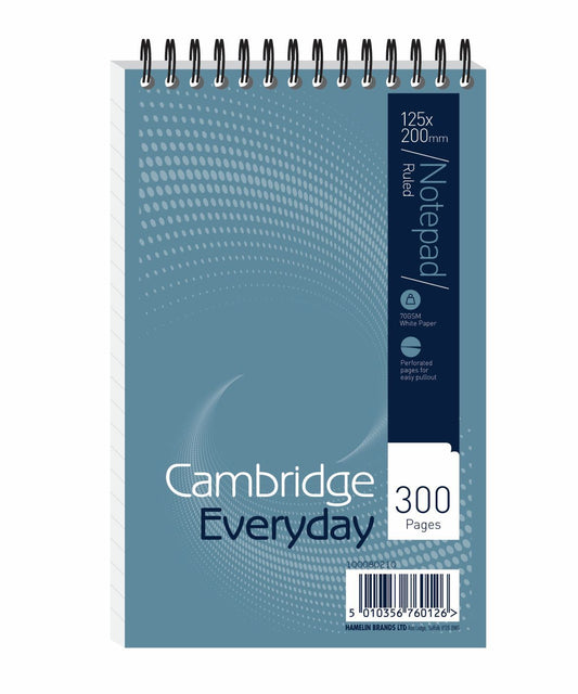 Cambridge Reporters Notebook Wirebound Headbound 125x200mm 300 Pages (Pack 5) 100080210