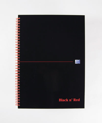 Black n Red Notebook Wirebound A4 Hardback A-Z Ruled 140 Pages 100080232