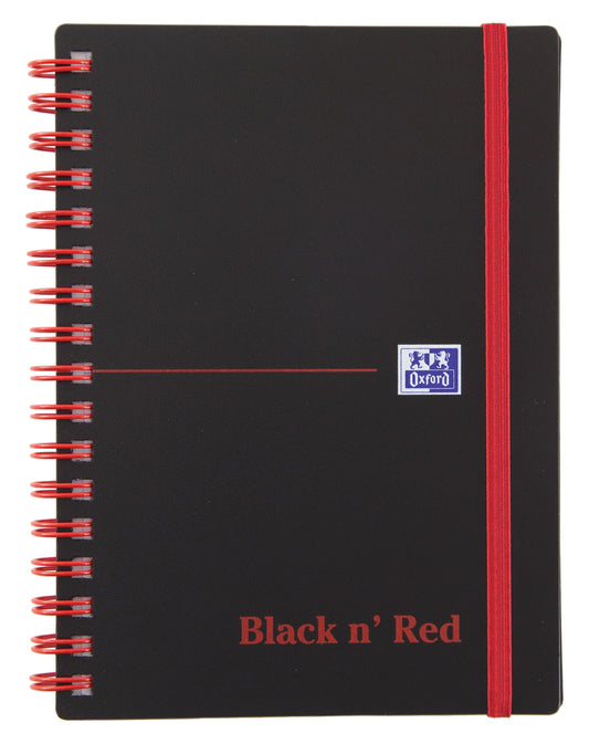 Oxford Black n Red Notebook A6 Poly Cover Wirebound Ruled 140 Pages (Pack 5) 100080476
