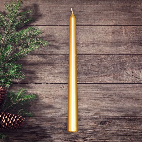 Price's 10" Wrapped Venetian Candles in Gold, 10 Pack