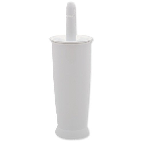Addis Closed Toilet Brush Set, Plastic, White, 12.5 x 12.5 x 39 cm, 510284