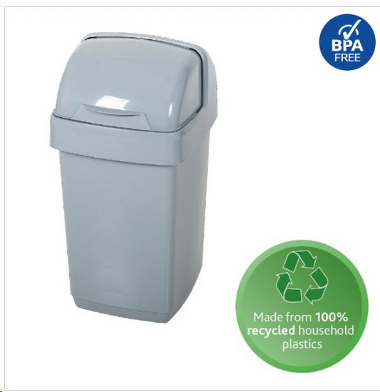 Addis Eco Grey Roll Top Bin 10 Litre