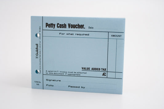 Guildhall Petty Cash Voucher Pad 127x101mm Blue 100 Pages (Pack 5) - 103-BLUZ