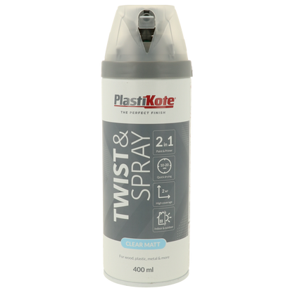PlastiKote Twist & Spray Premium Matt Clear Sealer 400ml | 3 Pack Bundle