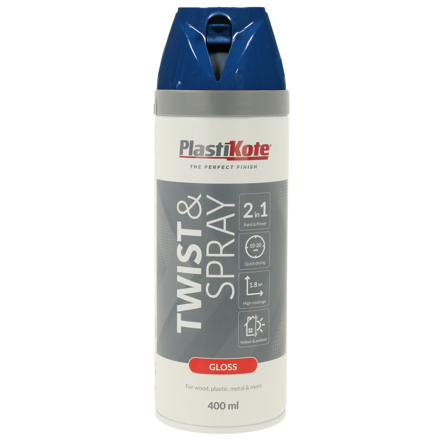 Plastikote Premium Paint Spray | Gloss Finish | Pacific Blue | 3 x 400ml.