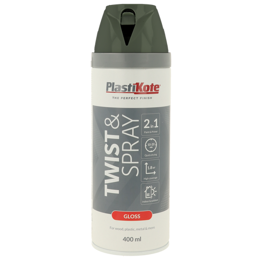 Plastikote Premium Paint Spray | Gloss Finish | Medium Grey | 400ml.