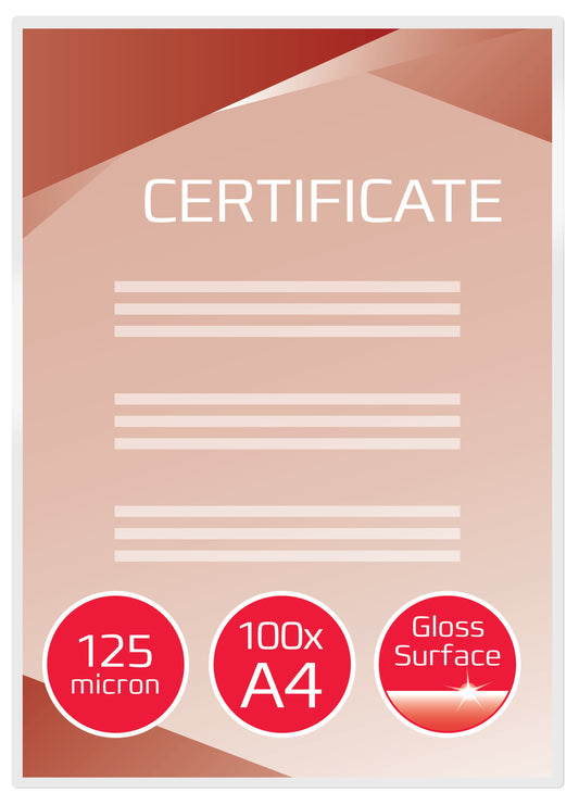 GBC Laminating Pouch A4 2x125 Micron Gloss (Pack 100) 3200723