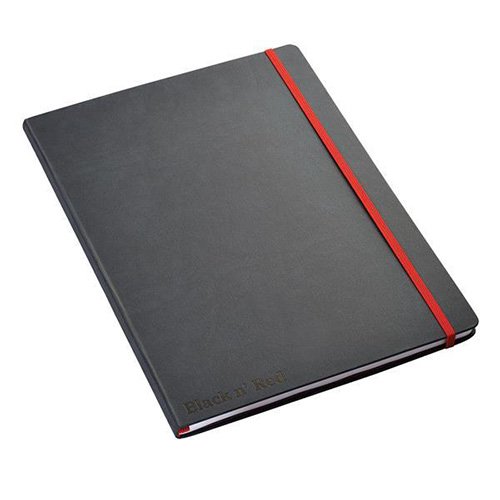 Black By Black n Red Casebound Notebook 90gsm Ruled and Numbered 144pp A4 Ref 400038675