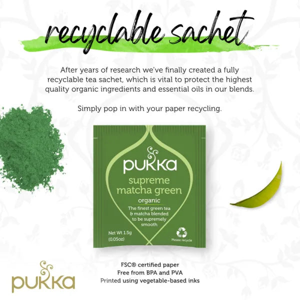 Pukka Supreme Green Matcha Fairtrade WWF Tea 20 - 240's - UK BUSINESS SUPPLIES