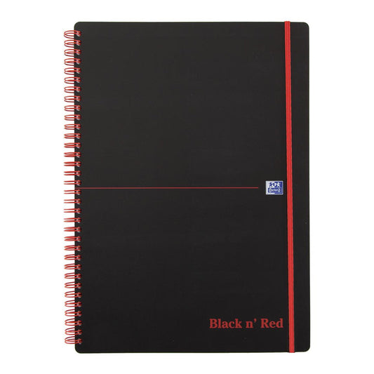 Black n Red A4 Wirebound Notebook [5 Pack]