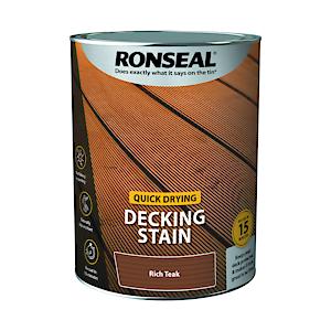 Ronseal Quick Drying Decking Stain Rich Teak 5L