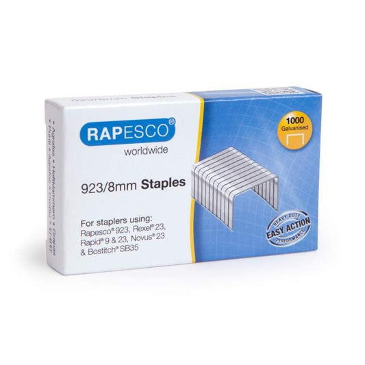 Rapesco 923/8mm Staples Pack 1000's