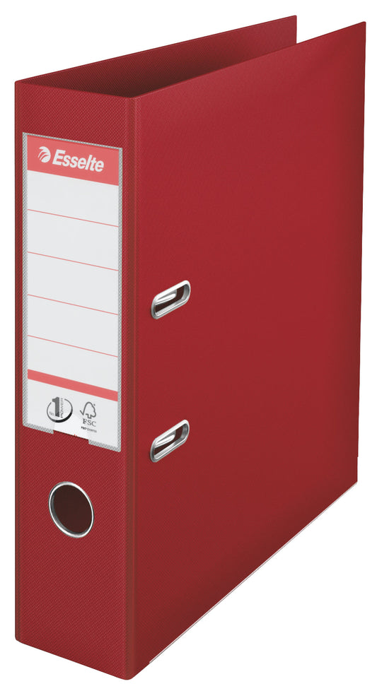 Esselte No.1 Lever Arch File Polypropylene A4 75mm Spine Width Burgundy (Pack 10) 811510
