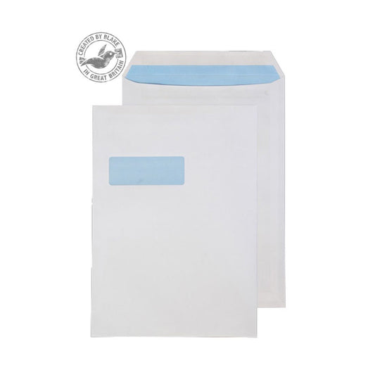 Blake PurelyEveryday C4 90gsm Seal White Window Envelopes (Pack of 250) 12892/50PR