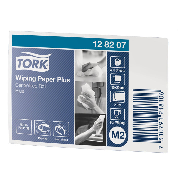 Tork Wiping Paper Centrefeed Roll Blue 2 Ply 6's {128207}