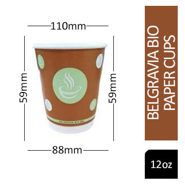 12oz Belgravia Biodegradable Double Walled Cups (500's)  LINE TO BE DISCONTINUED.