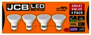 JCBLED GU10 4.9W 350LM WW WIDE4PK
