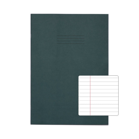 Rhino A4 Plus Exercise Book Dark Green Ruled 80 page (Pack 50) VDU080-227